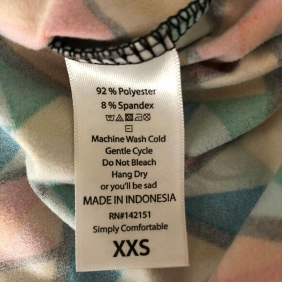 LuLaRoe Geometric Print Irma XXS - Picture 6 of 7